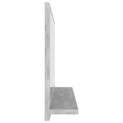 vidaXL Koupelnové zrcadlo betonově šedé 60 x 10,5 x 37 cm dřevotříska