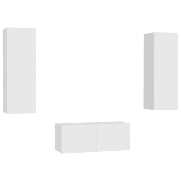 vidaXL 3d&iacute;ln&yacute; set TV skř&iacute;něk b&iacute;l&yacute; kompozitn&iacute; dřevo