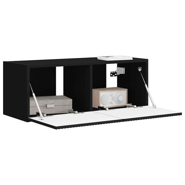vidaXL TV wall cabinet Čern&aacute; 78,5 x 31 x 29,5 cm kompozitn&iacute; dřevo