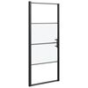 vidaXL Sprchov&eacute; dveře 91 x 195 cm napůl ml&eacute;čn&eacute; tvrzen&eacute; sklo čern&eacute;