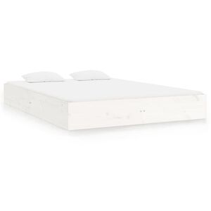 vidaXL R&aacute;m postele b&iacute;l&yacute; masivn&iacute; dřevo 200 x 200 cm