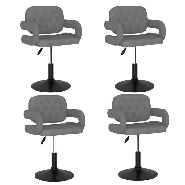 vidaXL Otočn&eacute; j&iacute;deln&iacute; židle 4 ks světle &scaron;ed&eacute; textil