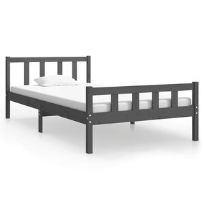 vidaXL R&aacute;m postele &scaron;ed&yacute; masivn&iacute; dřevo 100 x 200 cm