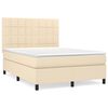 vidaXL Box spring postel s matrac&iacute; kr&eacute;mov&aacute; 140x200 cm textil