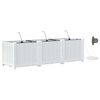 vidaXL Zahradn&iacute; pěstebn&iacute;k 3 pcs B&iacute;l&yacute; 120 x 40 x 37,5 cm Plast