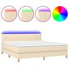 vidaXL Box spring postel s matrac&iacute; a LED kr&eacute;mov&aacute; 160x200 cm textil