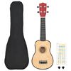 vidaXL Set sopr&aacute;nov&eacute; ukulele s obalem pro děti světl&eacute; dřevo 23