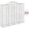 vidaXL Klenut&eacute; gabionov&eacute; ko&scaron;e 14ks 200x50x160/180cm pozinkovan&eacute; železo