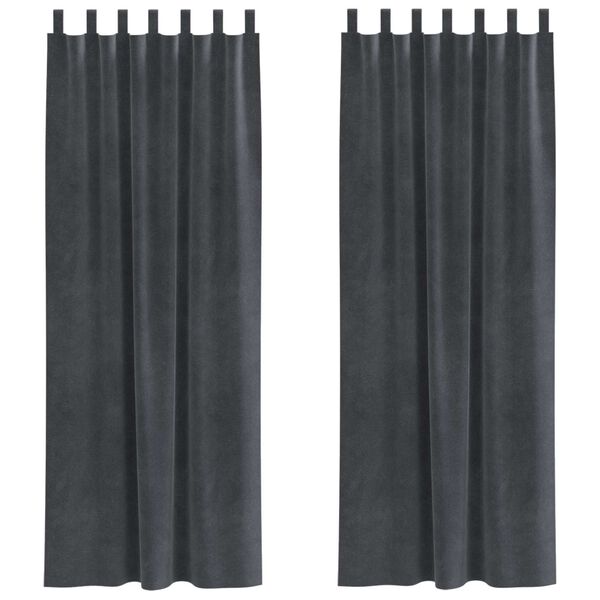 vidaXL Zatemňovac&iacute; z&aacute;věsy 2 pcs Světle &scaron;ed&aacute; 140 x 260 cm samet