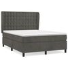 vidaXL Box spring postel s matrac&iacute; tmavě &scaron;ed&yacute; 140 x 190 cm samet