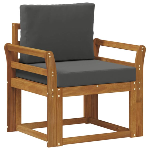 vidaXL Venkovn&iacute; pohovka Masivn&iacute; ak&aacute;ciov&eacute; dřevo a polyester Př&iacute;rodn&iacute;