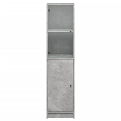 vidaXL Highboard se skleněnými dvířky betonově šedý 35 x 37 x 142 cm