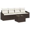vidaXL Set pohovek 5 ks Hněd&aacute; a kr&eacute;mov&aacute; 55 x 55 x 37 cm polyratan