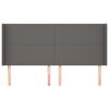 vidaXL Čelo postele typu u&scaron;&aacute;k &scaron;ed&eacute; 163x16x118/128 cm uměl&aacute; kůže