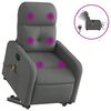 vidaXL Elektrick&eacute; zvedac&iacute; mas&aacute;žn&iacute; polohovac&iacute; křeslo tmavě &scaron;ed&eacute; textil