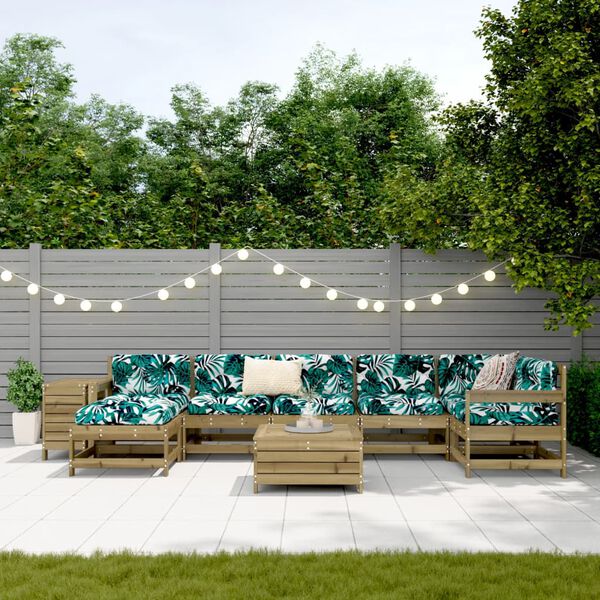 vidaXL 9d&iacute;ln&aacute; zahradn&iacute; sedac&iacute; souprava impregnovan&aacute; borovice