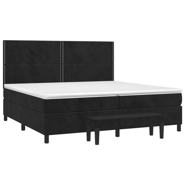 vidaXL Box spring postel s matrac&iacute; čern&aacute; 200x200 cm samet