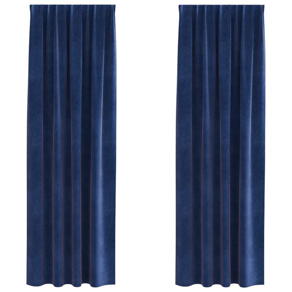 vidaXL Zatemňovací závěsy 2 pcs Tmavě modrá 140 x 245 cm samet