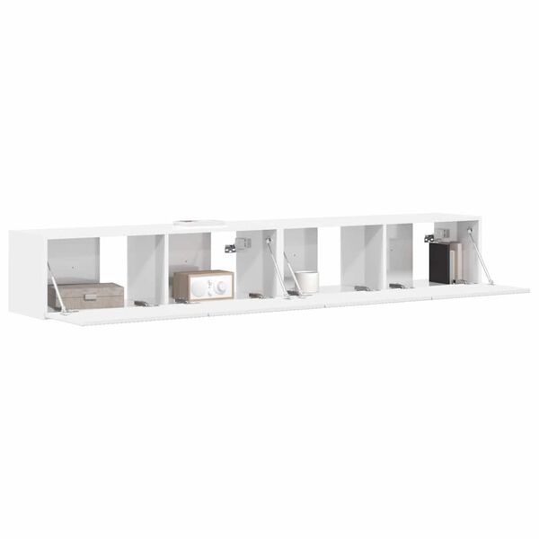 vidaXL TV wall cabinet N&aacute;stěnn&yacute; 2 pcs Leskl&aacute; B&iacute;l&aacute; 98 x 31 x 29,5 cm