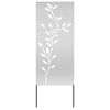 vidaXL Soukrom&iacute; na zahradě Stř&iacute;brn&aacute; 50 x 140 cm Pozinkovan&aacute; ocel