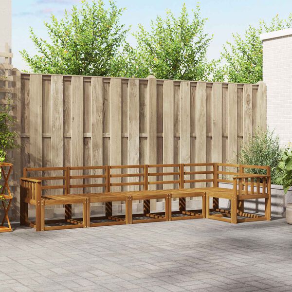 vidaXL Venkovn&iacute; pohovkov&aacute; souprava 6 pcs Př&iacute;rodn&iacute;