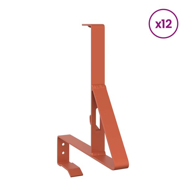 vidaXL Podpora na sn&iacute;h 12 pcs Červen&aacute; 29,5 x 3 x 34,5 cm Ocel