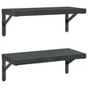 vidaXL N&aacute;stěnn&eacute; police 2 ks 50 x 23,5 cm čern&eacute; nerezov&aacute; ocel
