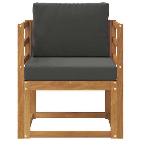 vidaXL Venkovn&iacute; pohovka Masivn&iacute; ak&aacute;ciov&eacute; dřevo a polyester Př&iacute;rodn&iacute;