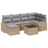 vidaXL Set pohovek 7 ks Beige a světle &scaron;ed&aacute; polyratan