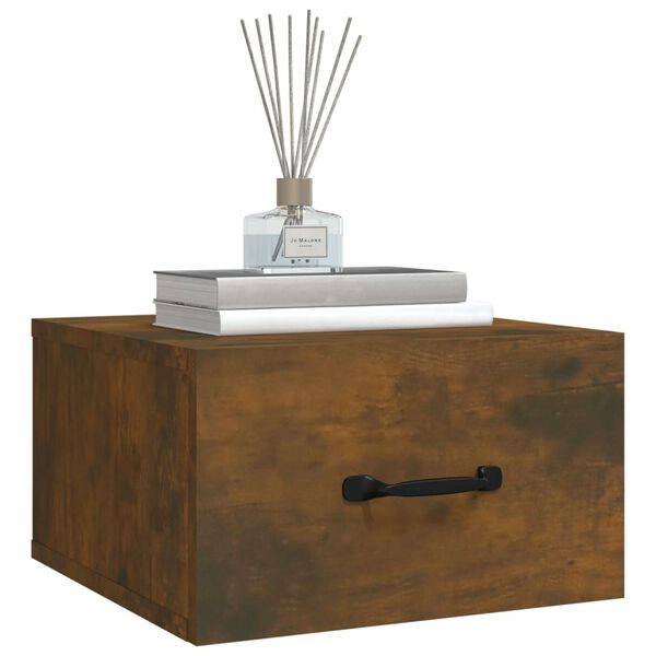 vidaXL Nástěnný noční stolek kouřový dub 35 x 35 x 20 cm