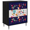 vidaXL Př&iacute;born&iacute;k MAINZ Květinov&yacute; vzor 66 x 36,5 x 76 cm Čern&yacute; dub