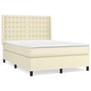 vidaXL Box spring postel s matrac&iacute; kr&eacute;mov&aacute; 140x190 cm uměl&aacute; kůže