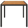 vidaXL Zahradn&iacute; stůl s ak&aacute;ciovou deskou čern&yacute; 150x90x75 cm polyratan