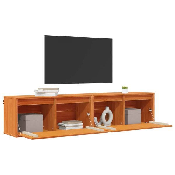 vidaXL N&aacute;stěnn&aacute; skř&iacute;ňka s polic&iacute; 2 pcs Voskově hněd&aacute; 80 x 30 x 35 cm