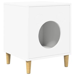 vidaXL Kočič&iacute; dům B&iacute;l&aacute; 42,5 x 40 x 53 cm Kompozitn&iacute; dřevo