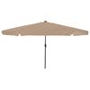 vidaXL Zahradn&iacute; slunečn&iacute;k 395 x 395 x 245 cm Polyester Kulat&yacute; Taupe
