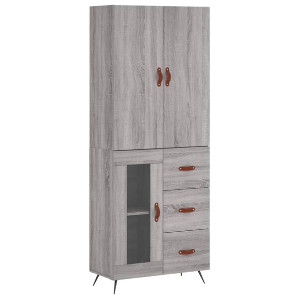 vidaXL Skř&iacute;ň highboard &scaron;ed&aacute; sonoma 69,5 x 34 x 180 cm kompozitn&iacute; dřevo