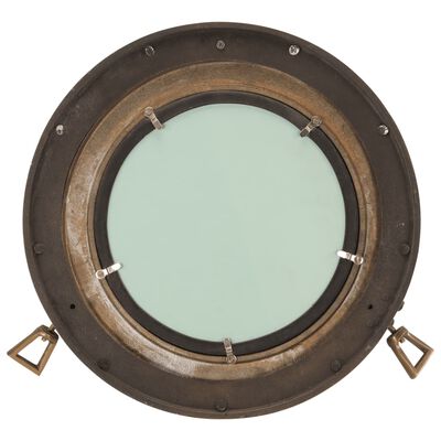 vidaXL Průzorové okénko se zrcadlem nástěnné Ø 50 cm hliník a sklo