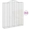 vidaXL Klenut&eacute; gabionov&eacute; ko&scaron;e 14ks 200x50x220/240cm pozinkovan&eacute; železo