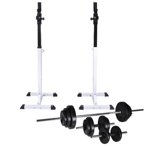 vidaXL Posilovac&iacute; stojan se sadou činek barbell a dumbbell 30,5 kg