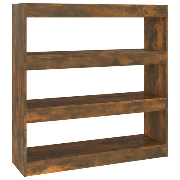 vidaXL Knihovna / dělic&iacute; stěna kouřov&yacute; dub 100 x 30 x 103 cm