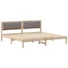vidaXL R&aacute;m postele s čelo Taupe 200 x 200 cm Masivn&iacute; borov&eacute; dřevo