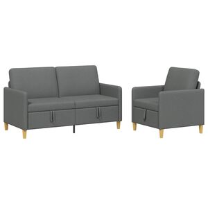 vidaXL Sedačka se storage 2 ks Tmavě &scaron;ed&aacute; Polyester