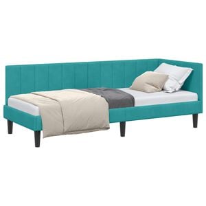 vidaXL Rohov&yacute; r&aacute;m postele s čelo Tyrkysov&aacute; 80 cm x 200 cm samet