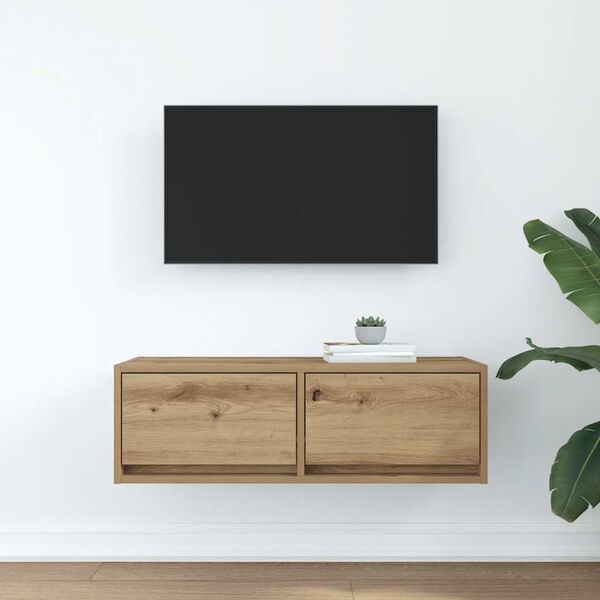 vidaXL TV skř&iacute;ňka dub artisan 80x31x25,5 cm kompozitn&iacute; dřevo