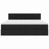 vidaXL Postel s &uacute;ložn&yacute;m prostorem a LED osvětlen&iacute;m Čern&aacute; 160 x 200 cm
