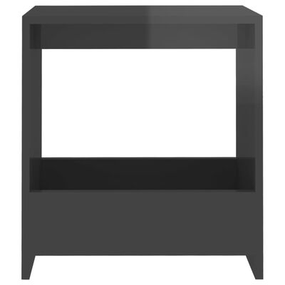 vidaXL Odkládací stolek šedý s vysokým leskem 50x26x50 cm dřevotříska