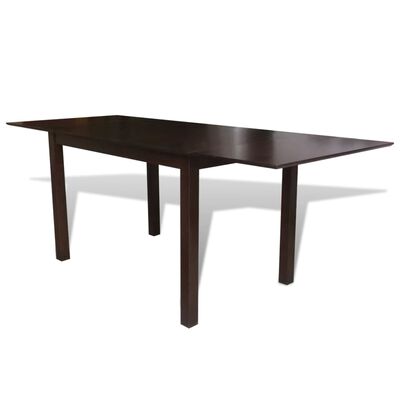 vidaXL Rozkládací jídelní stůl, dřevo gumovníku, hnědý, 190 cm