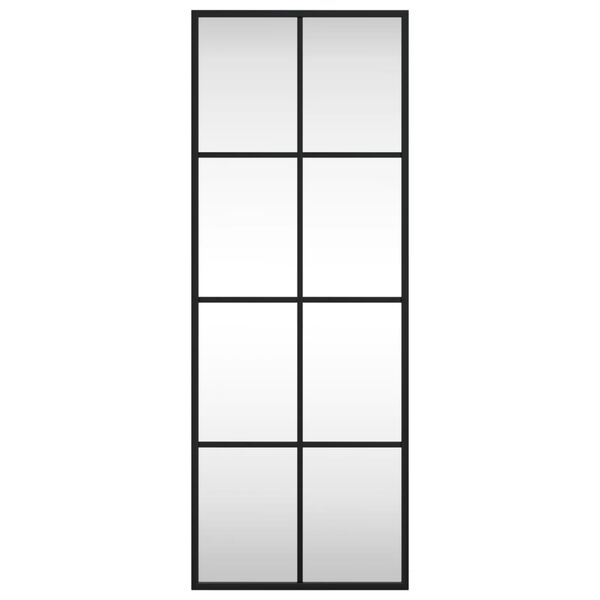 vidaXL N&aacute;stěnn&eacute; zrcadlo čern&eacute; 30 x 80 cm obd&eacute;ln&iacute;k železo