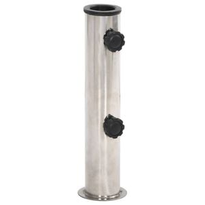 vidaXL Z&aacute;kladna pro slunečn&iacute;k pro tyč &Oslash;38/48 mm stř&iacute;brn&aacute; nerezov&aacute; ocel
